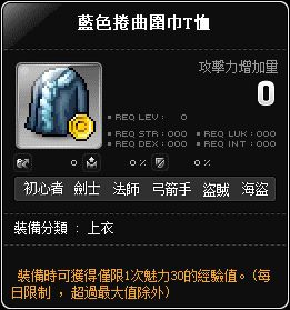 藍色捲曲圍巾T恤