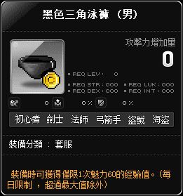 黑色三角泳褲(男)