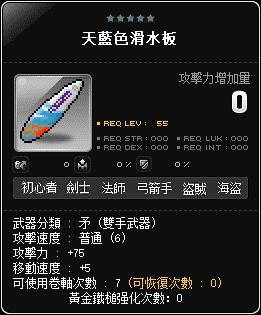 天藍色滑水板
